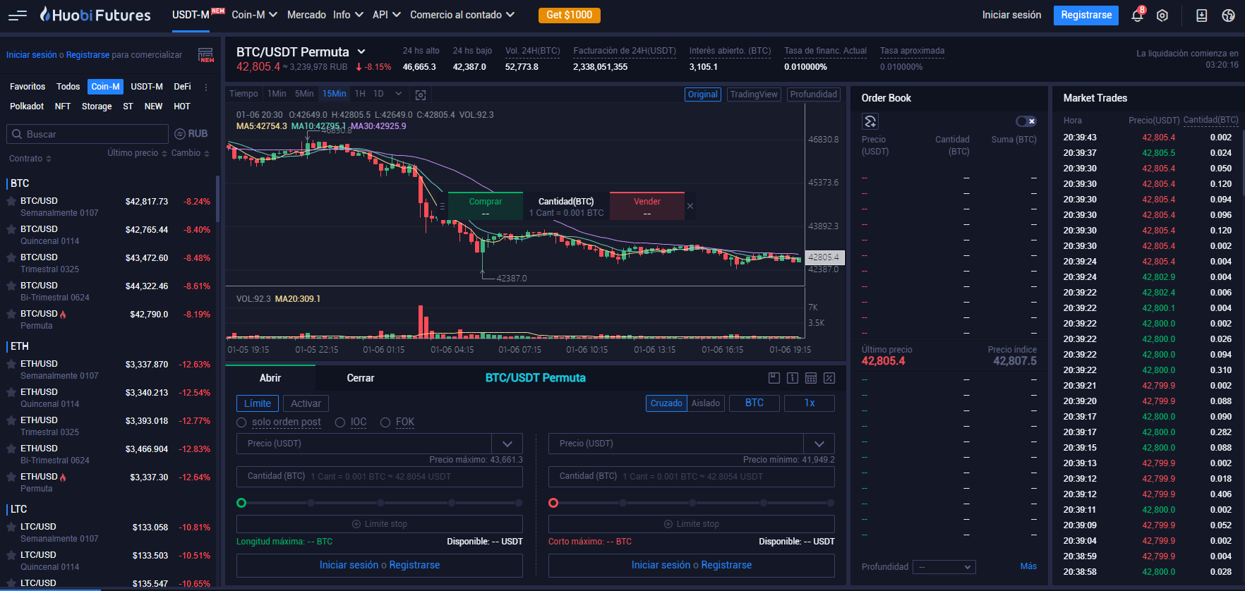 Sala de operaciones de Huobi Sala de operaciones de Huobi