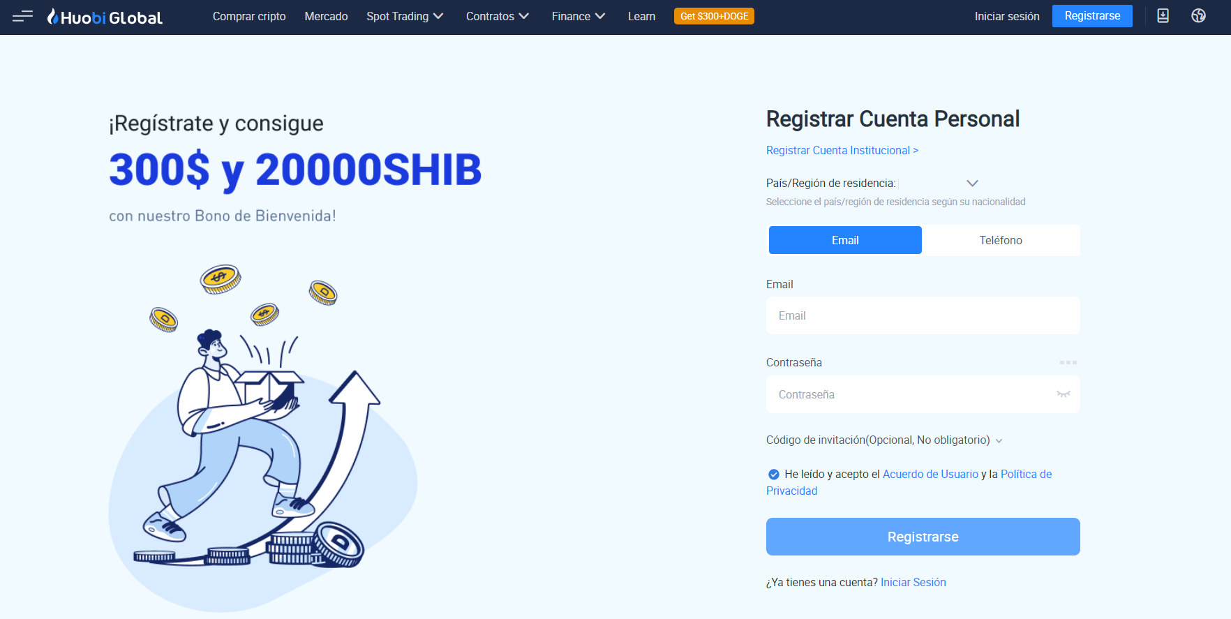 Registro en Huobi Global Registro en Huobi Global