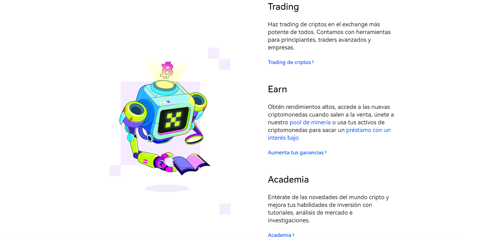 Características de OKX Características de OKX
